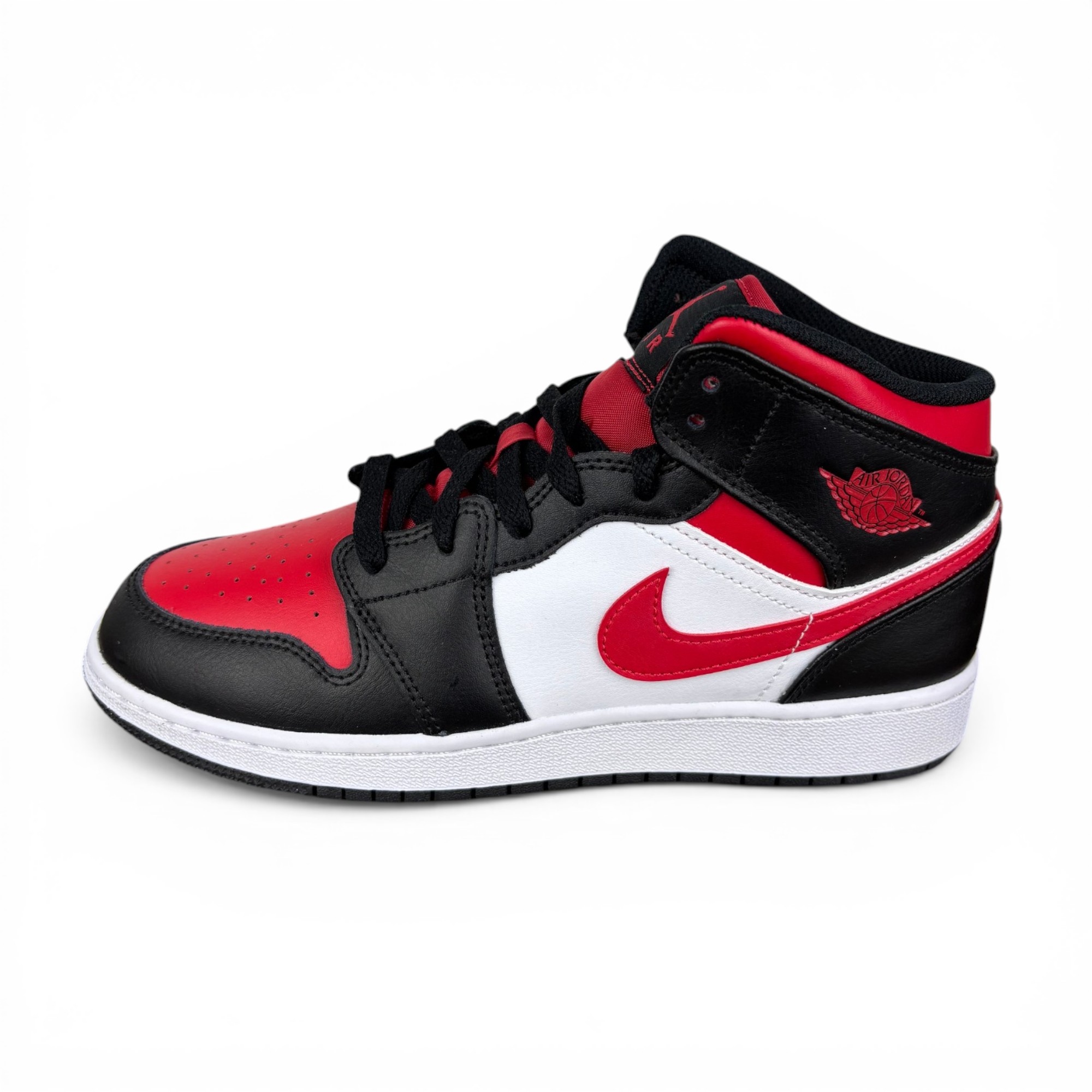 Nike Jordan 1 Mid Black Fire Red Gs