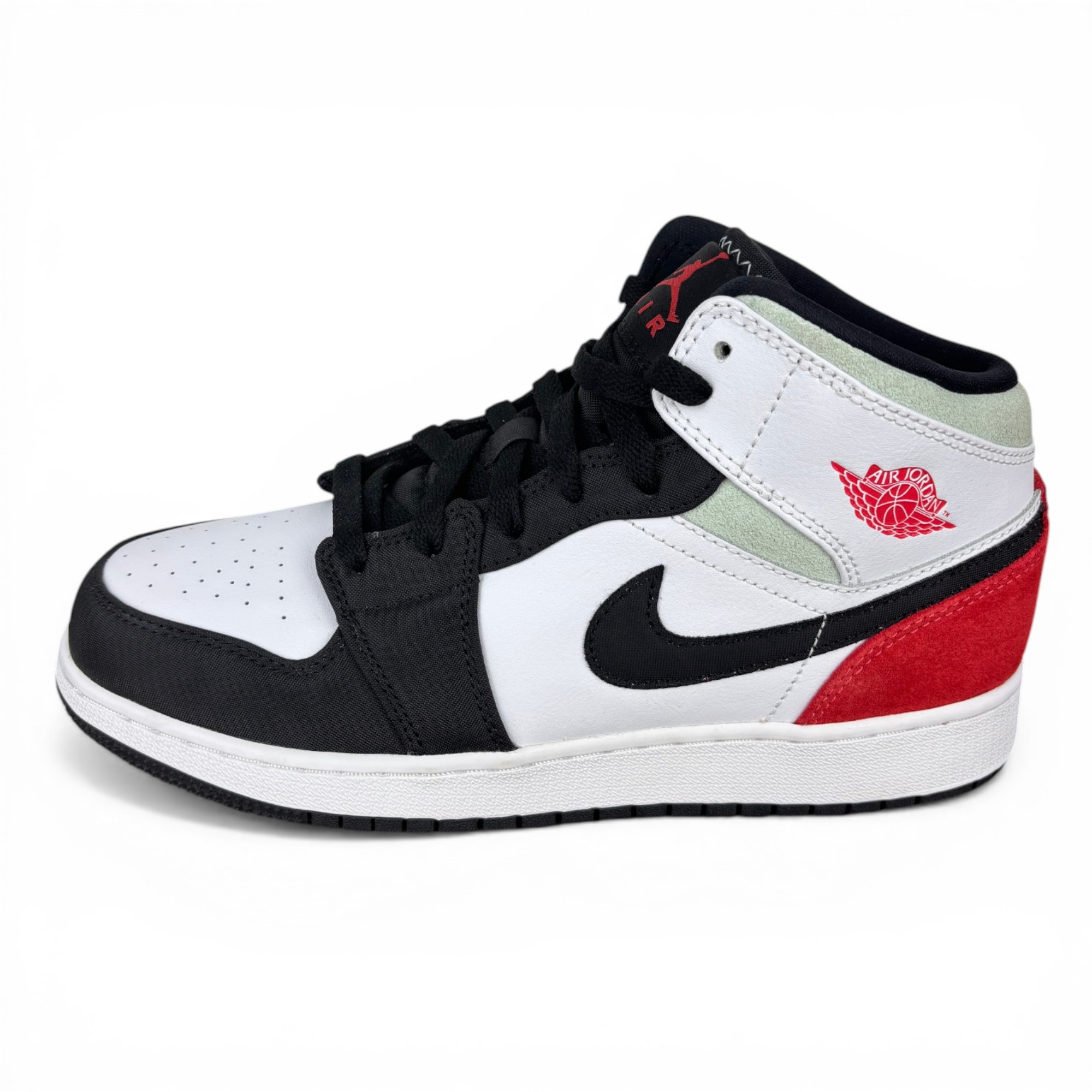 Nike Jordan 1 Mid Red Black Toe Gs